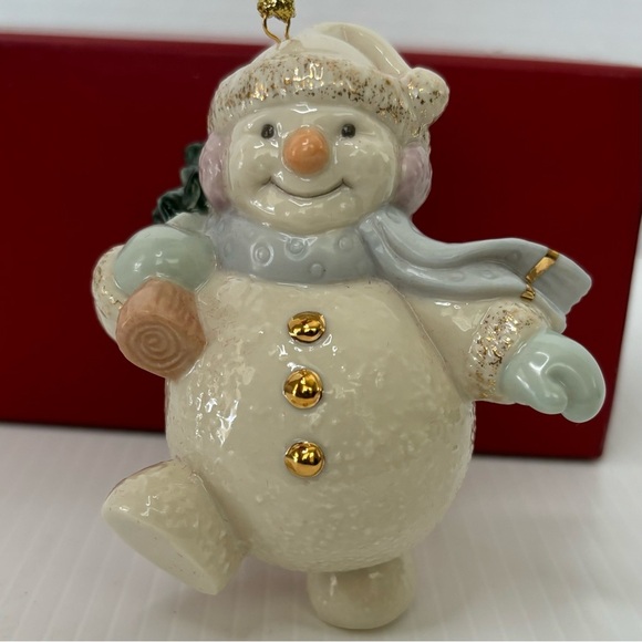LENOX Snowman Totting Tree Christmas Ornament, 3rd in Series, in Box - Picture 9 of 11